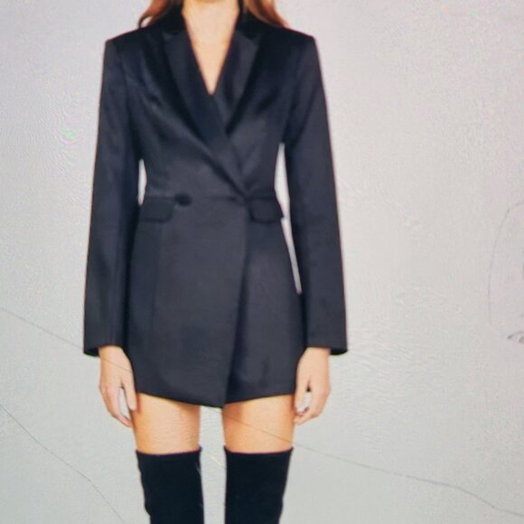 Endless Rose Blazer Romper NWT SIZE Large Black - Picture 2 of 6